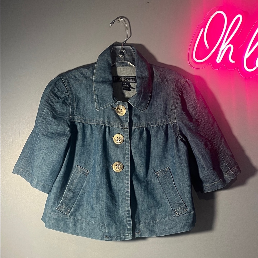 Baccini Blue Jean Jacket with Button Accents
